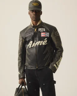 Aimé Leon Dore ALD / Vanson Distressed Leather Moto Jacket
