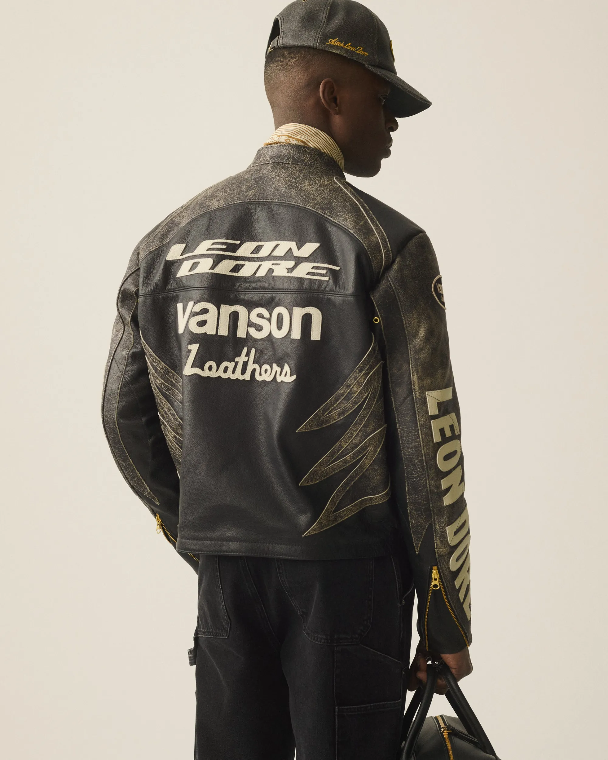 Aimé Leon Dore ALD / Vanson Distressed Leather Moto Jacket