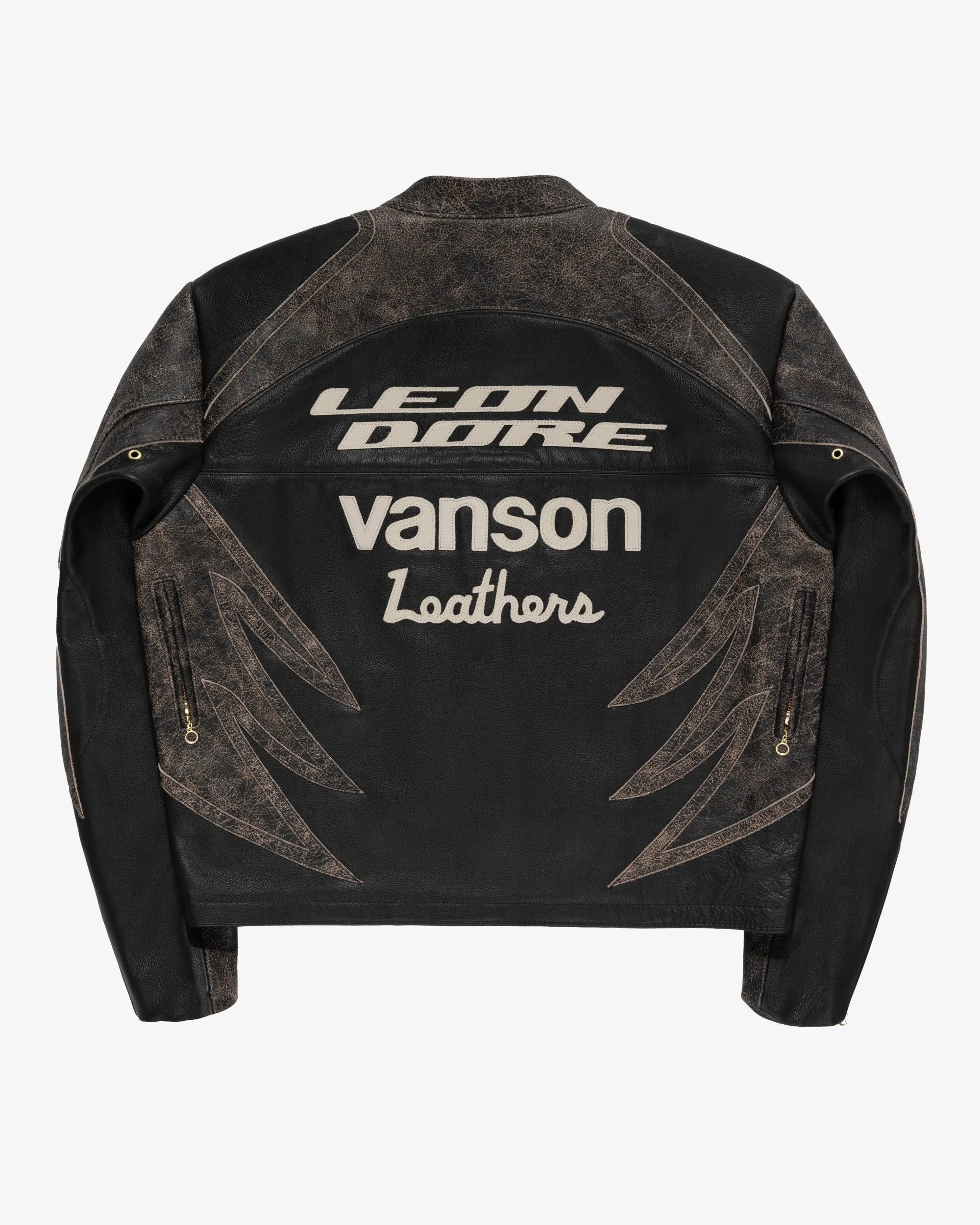 Aimé Leon Dore ALD / Vanson Distressed Leather Moto Jacket