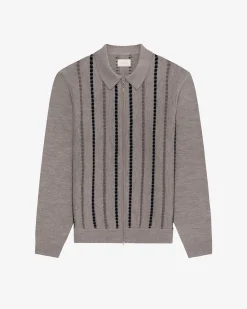 Aimé Leon Dore Jacquard Stripe Polo Cardigan