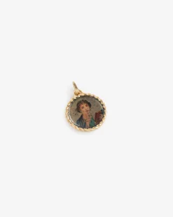 Aimé Leon Dore 14Kt Gold Sappho Poet Relief Pendant