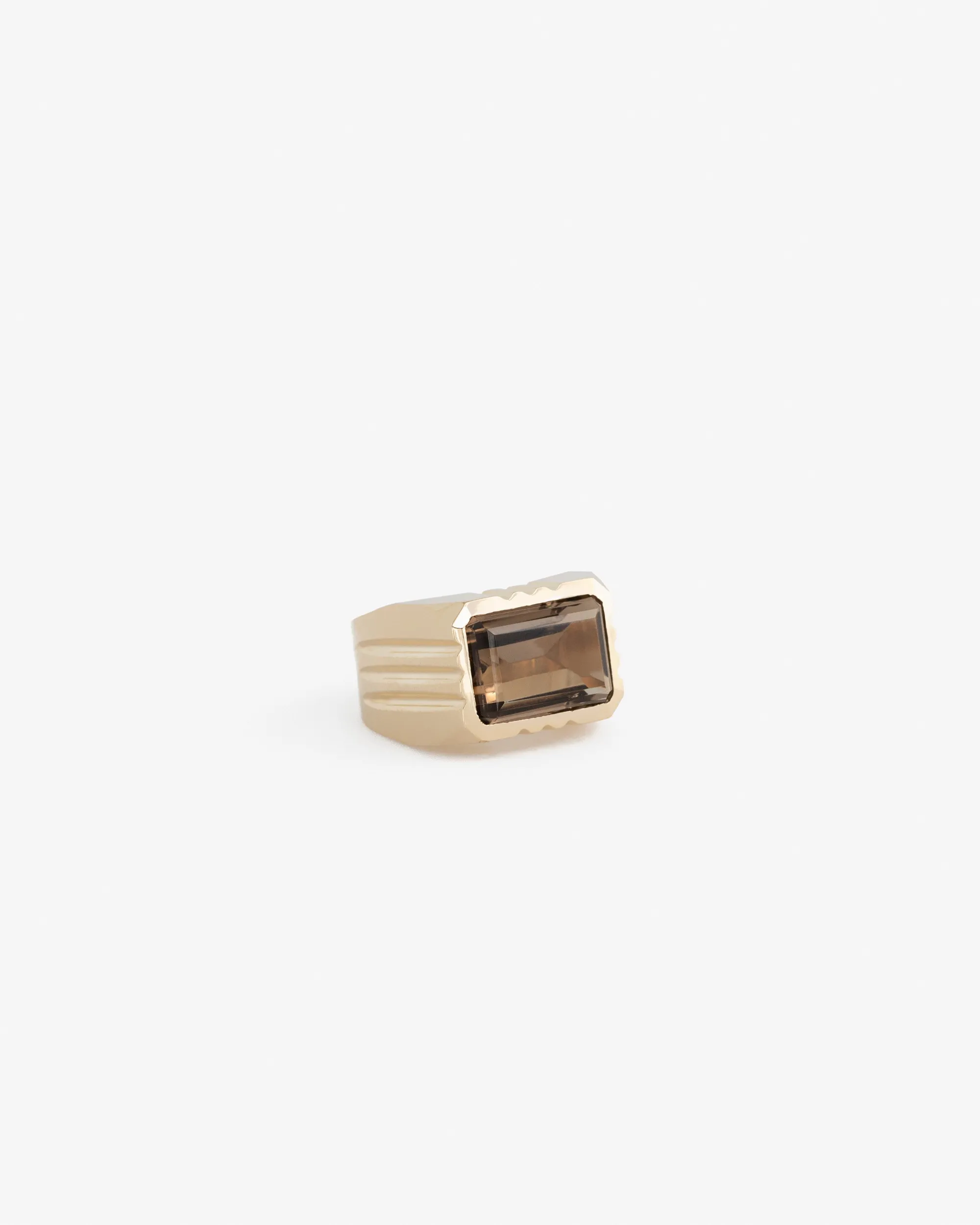 Aimé Leon Dore 14Kt Gold Smoky Quartz Signet Ring